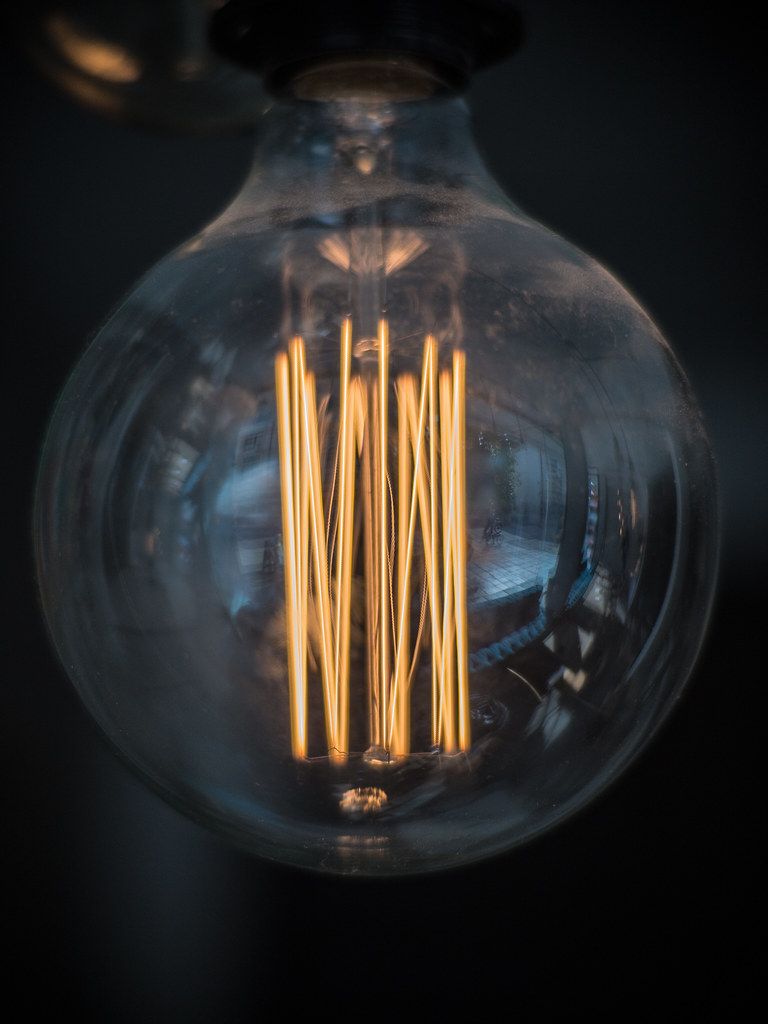 A bare lightbulb, in honor of ideas arriving