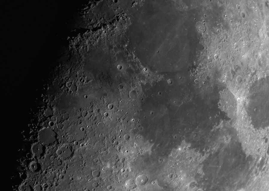 The cratered surface of the Moon